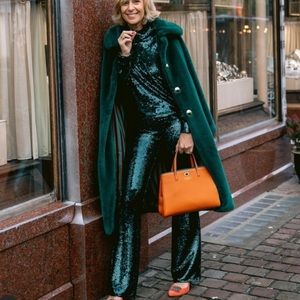 ZARA Sequin Outfit - Dark green - SMALL